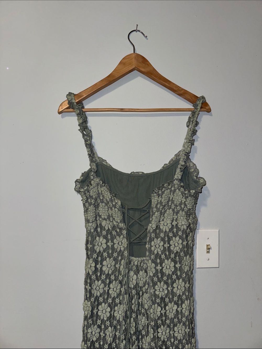 Free People Sage Green Floral Smocked Maxi Dress - Picture 4 of 5